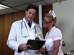 Phoenix Marie puts on a nurse uniform and rides a hard cock