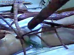 Alien tentacles attack a nurse