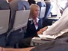 Busty stewardess fucked in a plane
