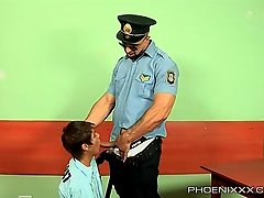 Cute prisoner sucks that hard cop cock