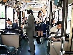 Japanese schoolgirl gets gangbanged in a bus