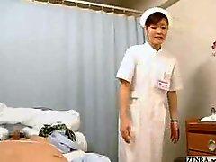 Japanese nurse gives caring handjob to lucky patient