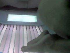 Solarium - horny girl doggy and masturbate