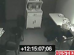 Employee rubs office fridge food on her pussy & pees in drinks busted...