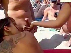 Sex on a public beach in Spain