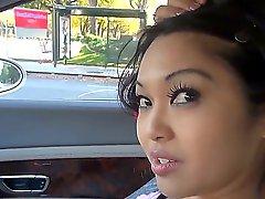 Nice scene with pornstars named Manuel Ferrara and Mika Tan in the car