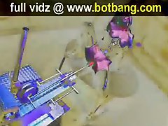 Sexy girl takes fucking machine