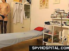 Medical exam hidden camera in gyno clinic