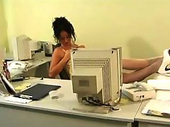 Lustful polish secretary fucks herself during office hours