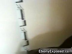 Hot Ebony Spied in Shower