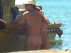 Busty nudist mature woman