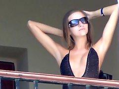 Hot german teen anal sex on balcony