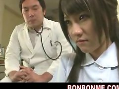 Nurse threesome fucked by doctor and patient