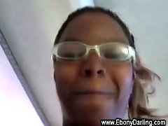 Black babe is riding a cock