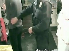 Glasses girl sucks cop cock to get out of bust