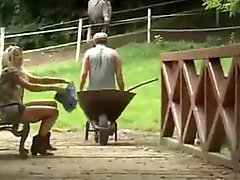 Anal sex of a blond farm girl