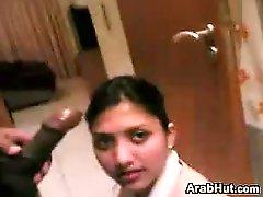 Pretty Arab Stewardess Giving A Blowjob