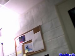 Hazed gaystraight double facial in dorm