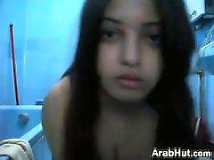 Cute Arab Girl Teasing Her Body At Home