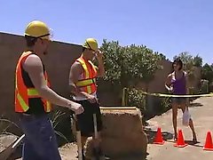 Tory Lane double teamed by the road crew