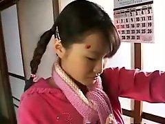 Japanese schoolgirl clothed masturbation