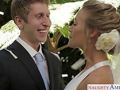 Sexy blonde bride Nicole Aniston fucking