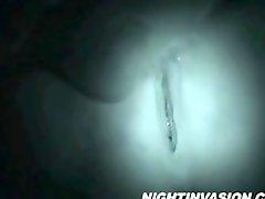 Sleepy girl sucking cock at night