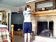 Slim gal riding her aunt