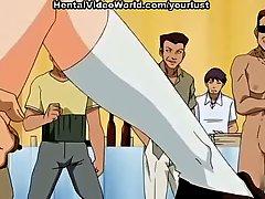 The hottest anime clip with slim teen girl having hard gangbang