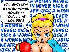 Hair pulling catfight girl fights wrestling art comic