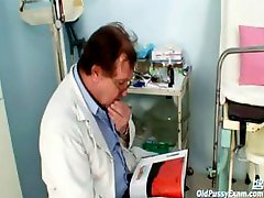 Old granny mature Jaroslava pussy speculum exam