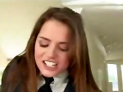 Teen schoolgirl babe allie haze in Uniform upskirt Rough sex