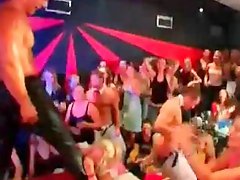 CFNM sex party with strippers getting handjobs