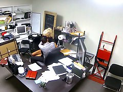 Whorish blond hottie got her pussy licked by kinky intelligent stud in his office