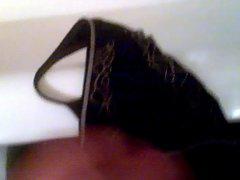 Cum on black stolen panties 