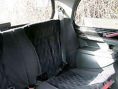 Blonde amateur creampie jizzed in a taxi