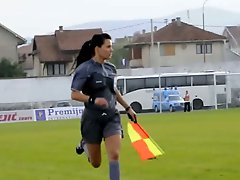 Beautiful female linesman