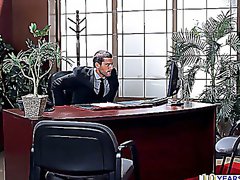 Busty secretary Sarah Vandella intensely fucked at office