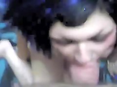 Pierced punk girlfriend swallows his load