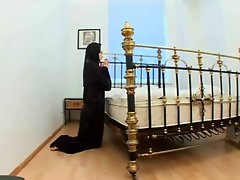 Nun having hard sex on the bed after prayers-m1991a1-