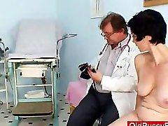 Busty mom Barbora real pussy gyno exam