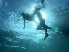 Freaky Underwater Shag With Two Divers