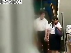 Busty schoolgirl seduced by lesbian geek