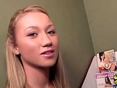 Gloryhole scene with the horny blonde Madison Scott