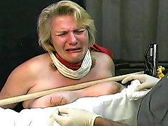 Fat girl cries during tit torture