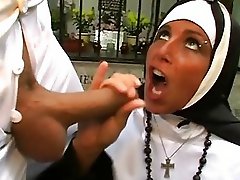 Turned on blonde nun getting fucked doggy style