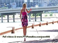 Shannon superb blonde walking with her dog and masturbating in public
