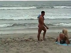 CFNM - Erected cock on the beach