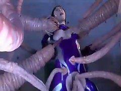 Thick tentacle drilling big Titty  asian porn bitch wet puss