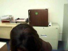 Hot black secretary blowjob